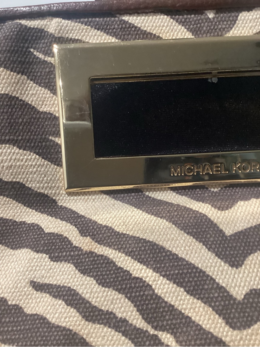 MICHAEL Michael Kors Beige and Brown Zebra-Print clutch purse. - Picture 15 of 15
